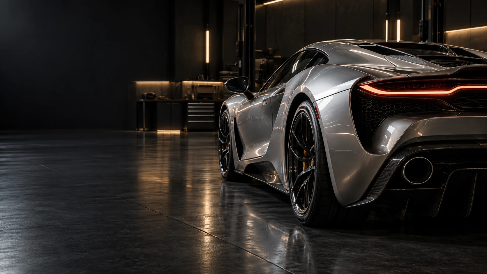 Illustrative sports car photo for an example body shop ad