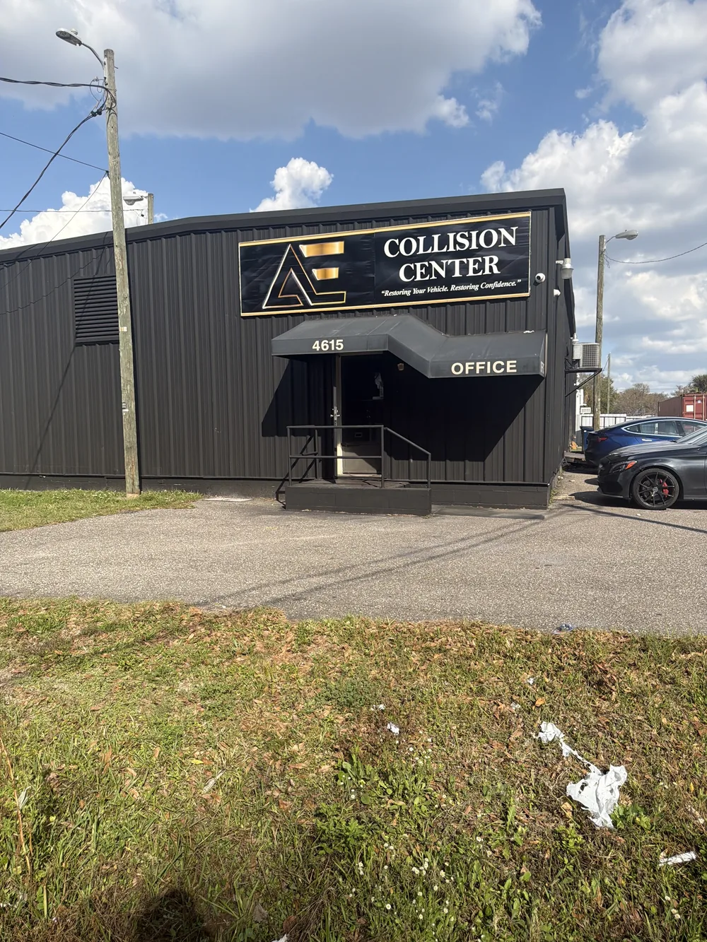 AE Collision Center storefront, Tampa FL