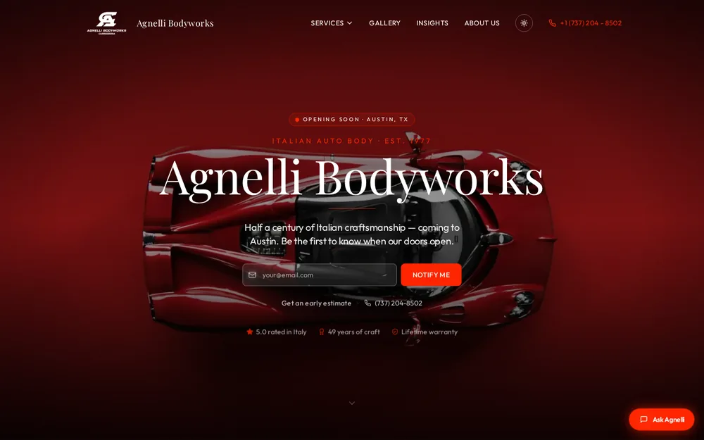 Agnelli Bodyworks Carrozzeria website